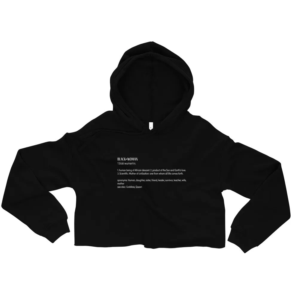 Black Woman Defined Crop Hoodie