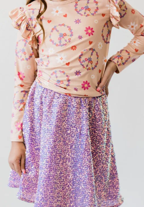 Flower Child L/S Ruffle Tee