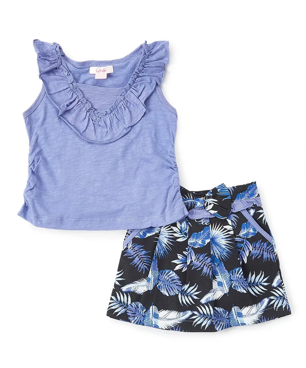Flower pattern Skirt Set