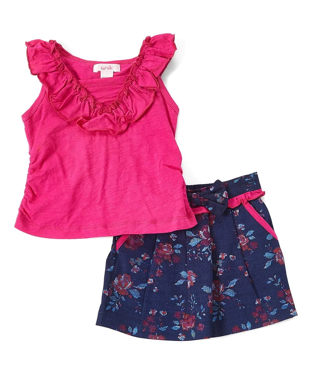 Flower pattern Skirt Set