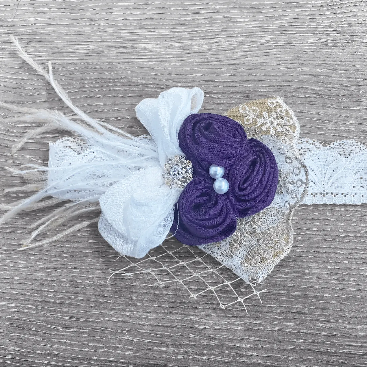 Rosettes Headband - Purple