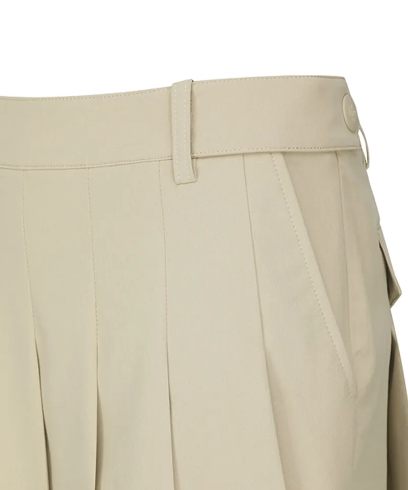Vice Golf Atelier Women's Pleats Rap Half Pants - Beige